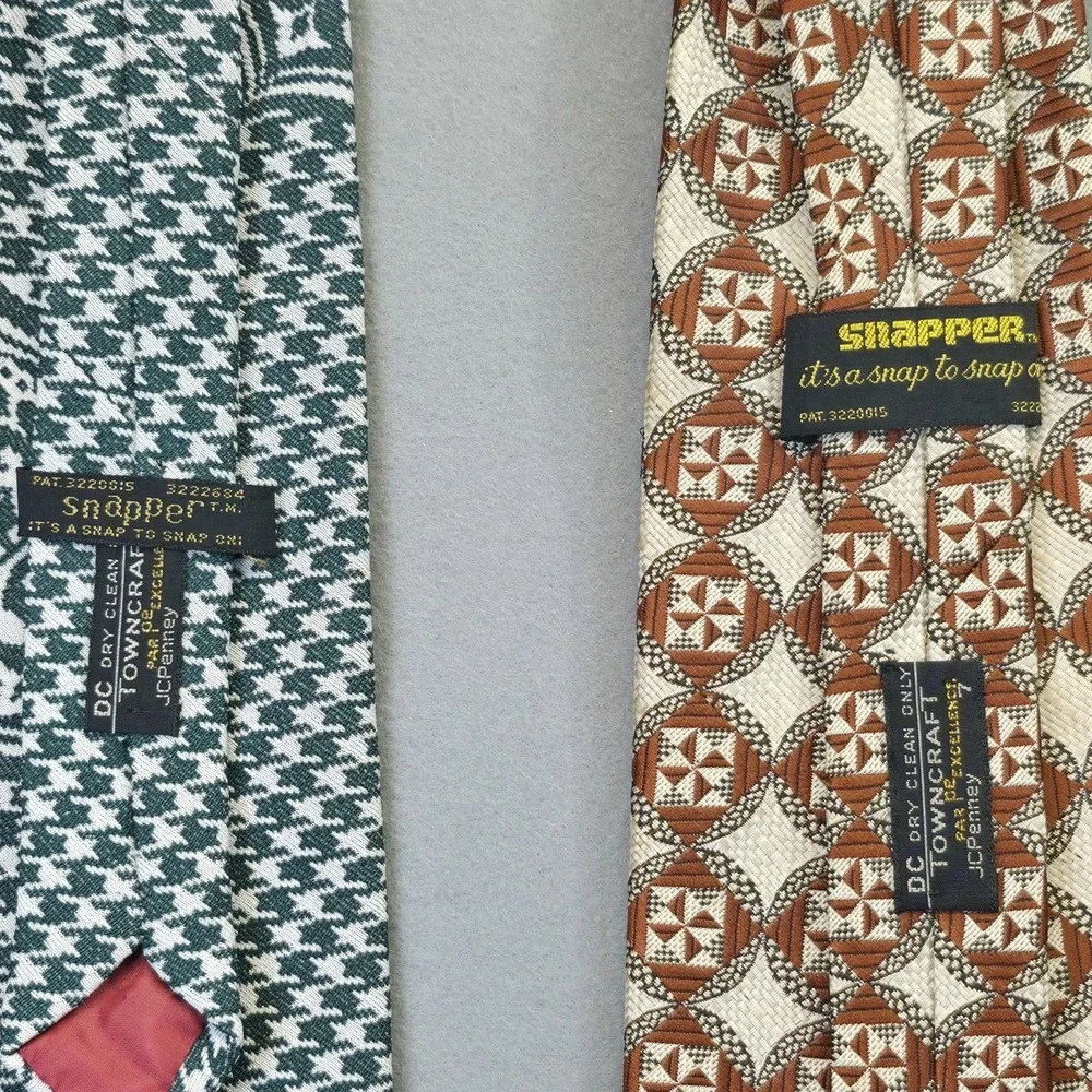 2-‎ Vintage Snapper JCPenny  Towncraft Clip on Men's Neck Ties